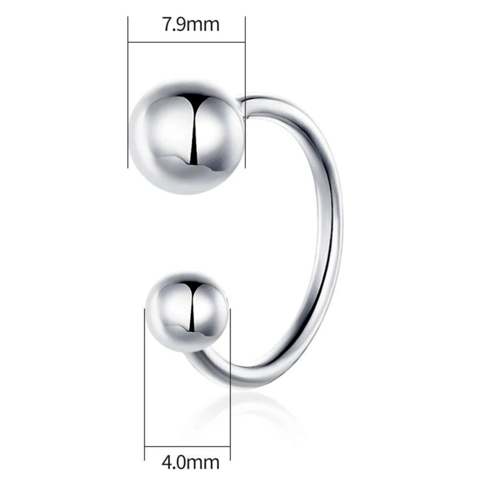 Solid 925 Sterling Silver Hypoallergenic Adjustable Bead Ball Ring - Picture 7 of 7